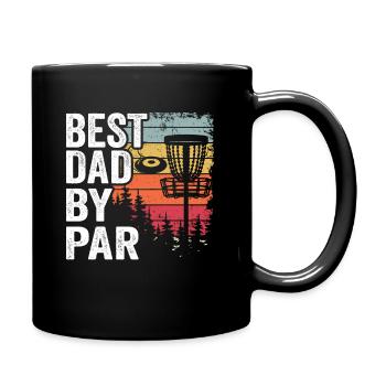 Best Dad By Par Disc Golf Daddy Gift Disc Golfer - Full Colour Mug - black - Right