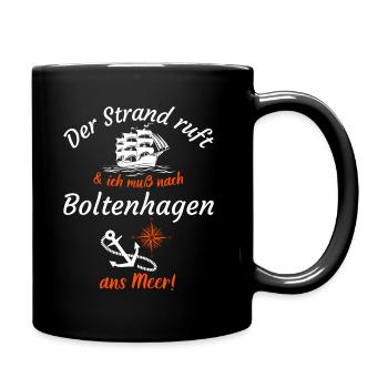 Boltenhagen-Der Strand ruft und ich muss ans Meer - Tasse einfarbig - Schwarz - Rechts