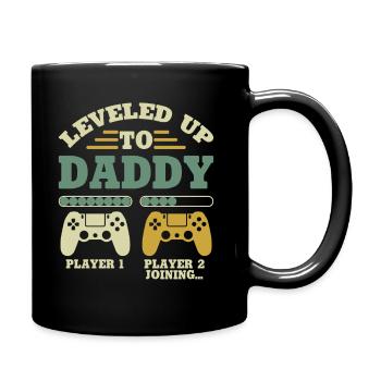 Leveled Up To Daddy Player 1 Player 2 Joining - Tasse einfarbig - Schwarz - Rechts