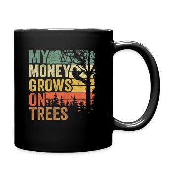 My Money Grows On Trees Funny Arborist Gift Tree - Full Colour Mug - black - Right