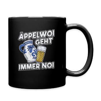 Apfelwein Äppler Geschenk Frankfurt Ebbelwoi Viez - Tasse einfarbig - Schwarz - Rechts