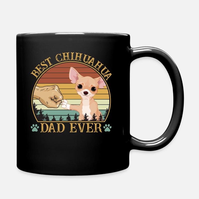 Meilleur Chihuahua Dad Ever Vintage Retro Sunset - Mug uni - noir