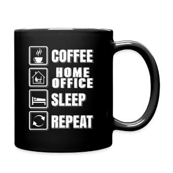 Home Office - Coffe Home Office Sleep Repeat - Tasse einfarbig - Schwarz - Rechts
