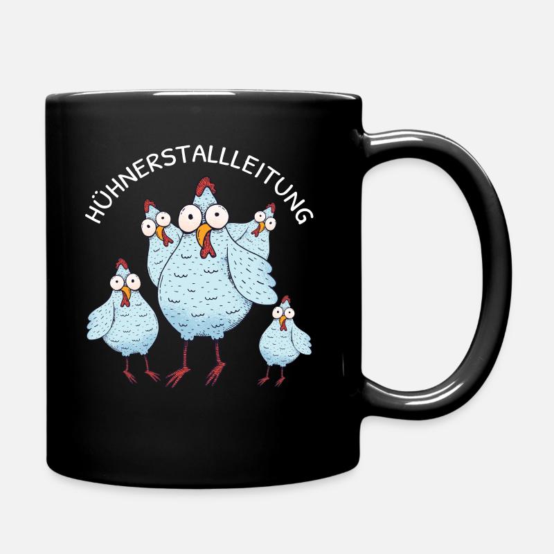 Hühnerstallleitung Bäuerin Bauer Landwirt Hühner - Tasse einfarbig - Schwarz