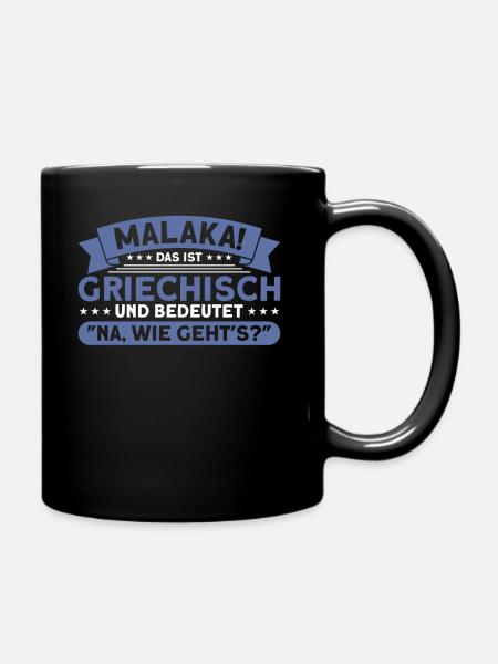 Rhodos Malaka Griechenland Geschenk - Tasse einfarbig - Schwarz