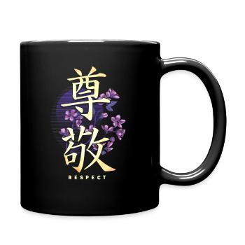 Symbol Kanji Japanese Symbol Respect Gift - Full Colour Mug - black - Right