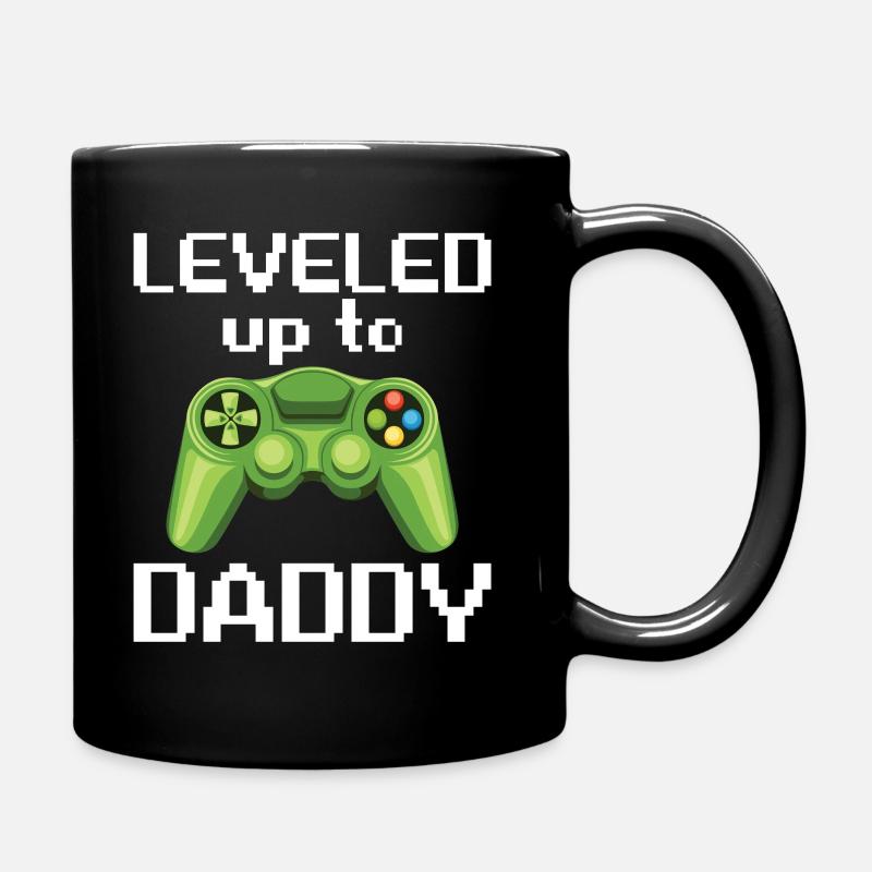 Leveled Up To Daddy Baby Matching - Tasse einfarbig - Schwarz