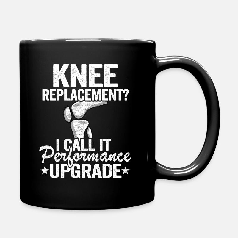 Knie OP Operation Geschenk Meniskus Genesung - Tasse einfarbig - Schwarz