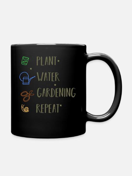 Gartenliebe - Tasse einfarbig - Schwarz
