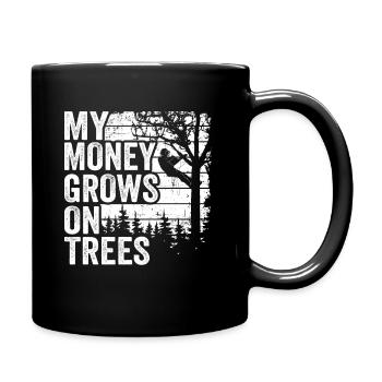 Funny Arborist Tree Care My Money Grows On Trees - Full Colour Mug - black - Right