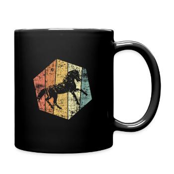 Pferd Reiter - Tasse einfarbig - Schwarz - Rechts