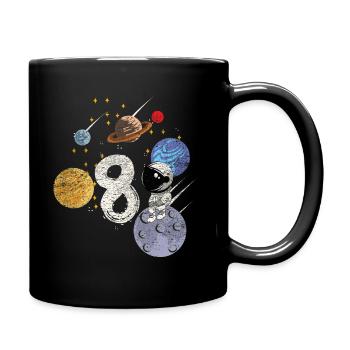 Son daughter 8th children's birthday astronaut - Full Colour Mug - black - Right
