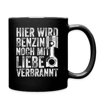 Auto Tuning Hier Wird Benzin Noch Mit Liebe - Tasse einfarbig - Schwarz - Rechts