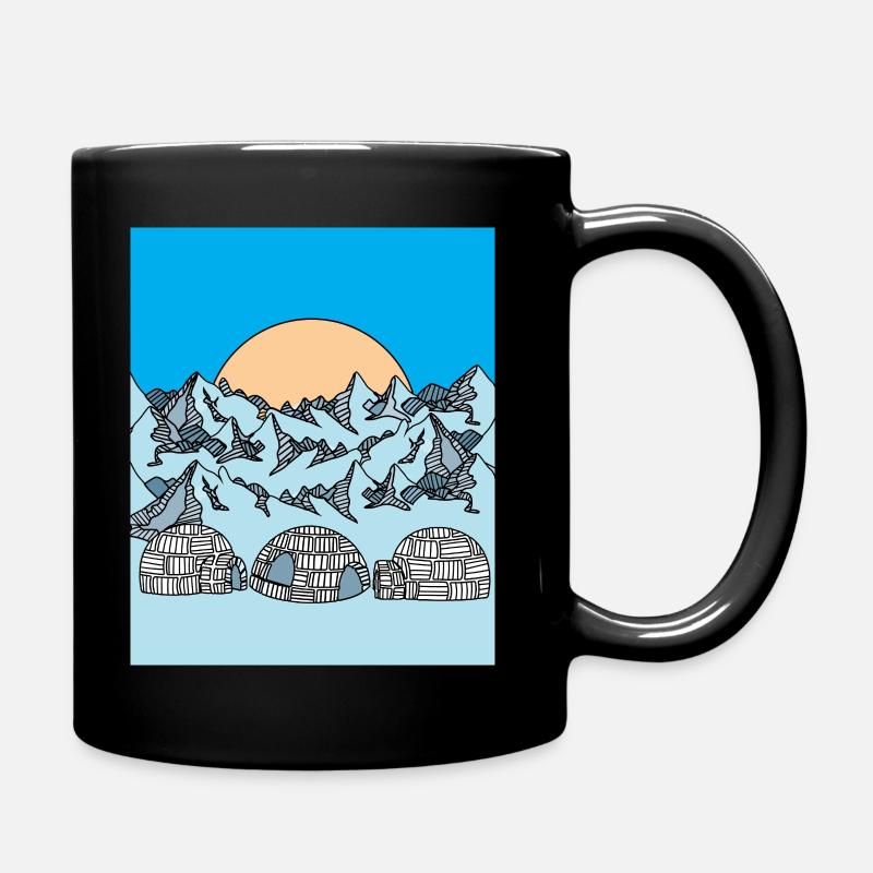 Igloo Snow and ice landscape - Full Colour Mug - black