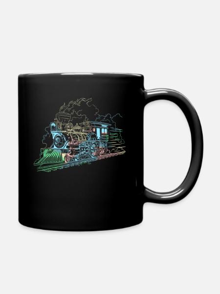 Funny Train Railway Locomotive Steam Model - Mug uni - noir