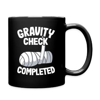 Broken Arm Get Well Soon Gravity Check Completed - Full Colour Mug - black - Right