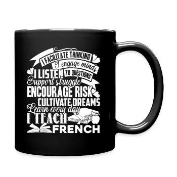 Ich unterrichte Französisch - Tasse einfarbig - Schwarz - Rechts