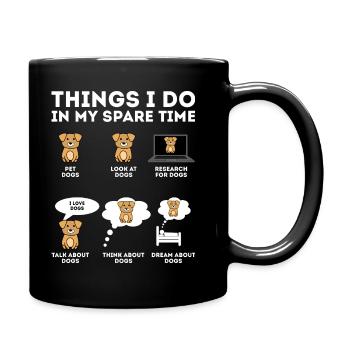 6 Dinge die ich in meiner Freizeit mache - Tasse einfarbig - Schwarz - Rechts