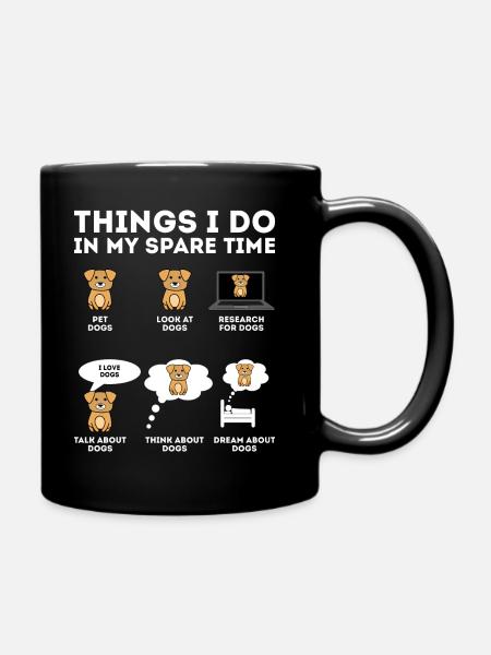 6 choses que je fais pendant mon temps libre - Mug uni - noir