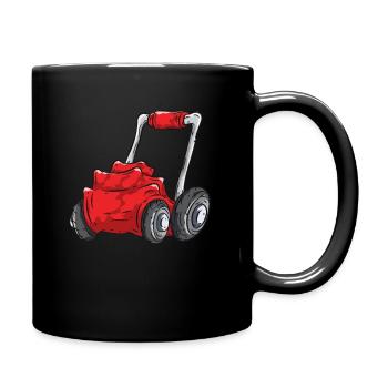 Rasenmäher - Tasse einfarbig - Schwarz - Rechts