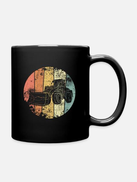 Radlader vintage Baustelle - Tasse einfarbig - Schwarz