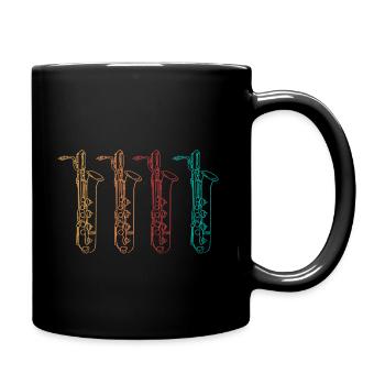 Funny Saxophone Player Men Women Music Jazz Brass - Tasse einfarbig - Schwarz - Rechts