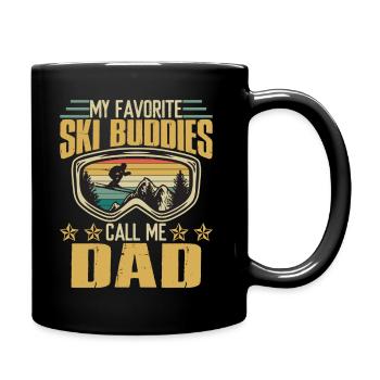 My Favorite Ski Buddies Call Me Dad - Full Colour Mug - black - Right