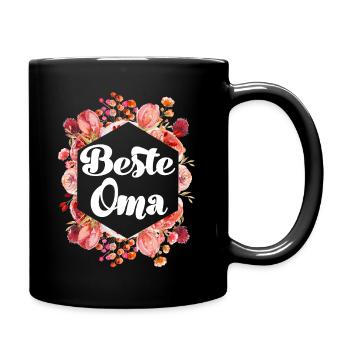 Beste Oma der Welt Großmutter Omi Rentnerin Rente - Tasse einfarbig - Schwarz - Rechts