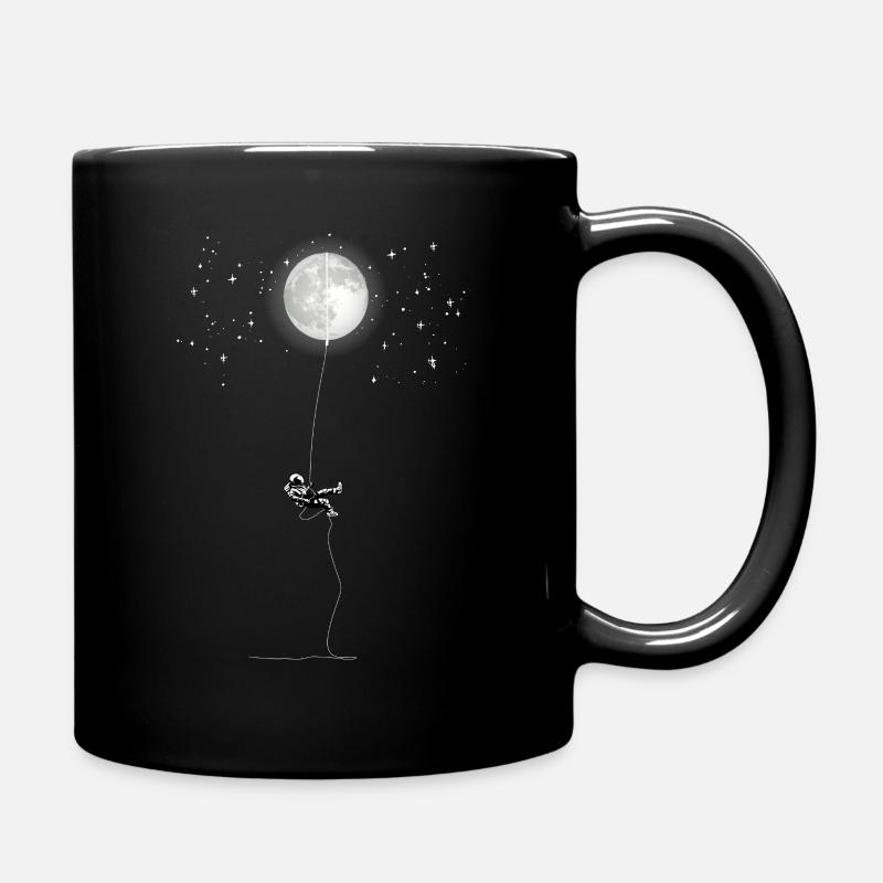 Astronaut Mond Klettern Universum Planeten Rakete - Tasse einfarbig - Schwarz