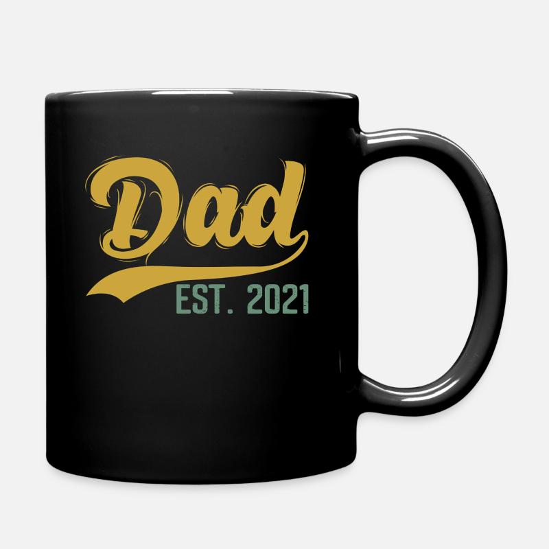 Dad Est 2021 Step Dad Established 2021 - Full Colour Mug - black