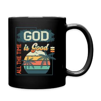 God is Good All The Time Vintage Retro Summer - Mug uni - noir - Droite