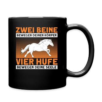 Reiten Reiter Haflinger Geschenk - Tasse einfarbig - Schwarz - Rechts