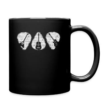 Guitars Gift Guitarists Retro Plectrum Music - Full Colour Mug - black - Right