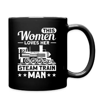 Locomotive train vapeur cadeau de locomotive - Mug uni - noir - Droite