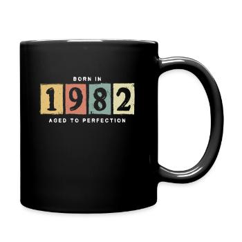 1982 Geburtstag vintage Geschenkidee - Tasse einfarbig - Schwarz - Rechts