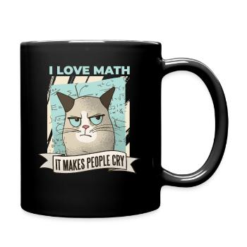 Math Love Crying Mathematicians Cats Cat Love - Full Colour Mug - black - Right