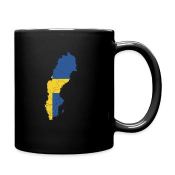 Drapeau de la Suède Idée cadeau suédoise suédoise - Mug uni - noir - Droite