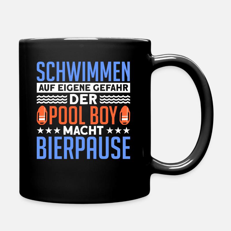 Schwimmen Poolboy Bademeister - Tasse einfarbig - Schwarz