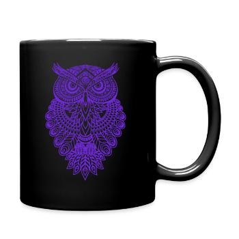 Owl Graphic Graphic Art Gift Mandala - Full Colour Mug - black - Right