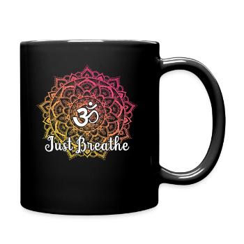 Just Namaste Breathe Yoga Mandala Zen Lotus Tattoo - Tasse einfarbig - Schwarz - Rechts