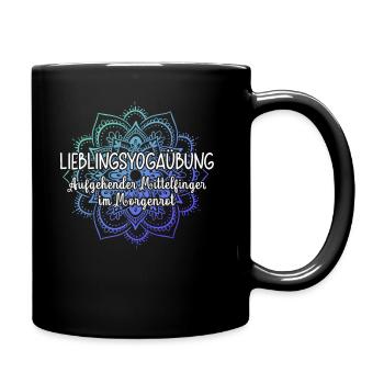 Aufgehender Mittelfinger im Morgenrot Yoga Mandala - Tasse einfarbig - Schwarz - Rechts