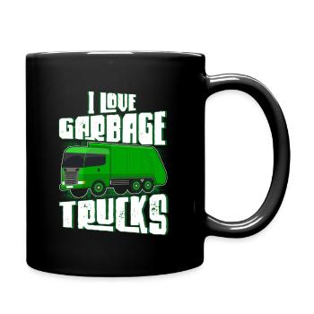Camion poubelle Anniversaire - Mug uni - noir - Droite