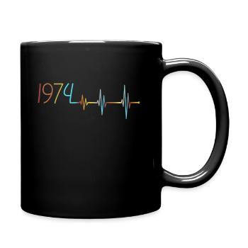 Heartbeat Retro Birthday Vintage 1974 Vintage - Full Colour Mug - black - Right