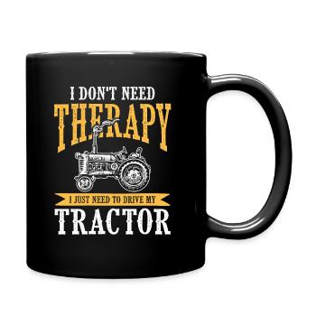 traktor therapie farm - Mug uni - noir - Droite
