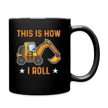 Excavator driver - Full Colour Mug - black - Right