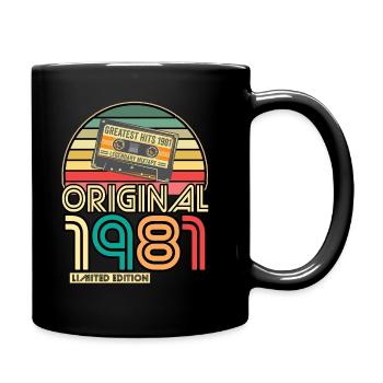 Cassette Bande Rétro Vintage 1981 40.Anniversaire - Mug uni - noir - Droite