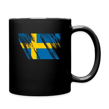 Schweden - Tasse einfarbig - Schwarz - Rechts