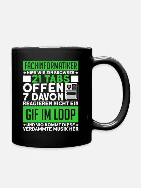 Systemadministrator Informatik Fachinformatiker - Tasse einfarbig - Schwarz