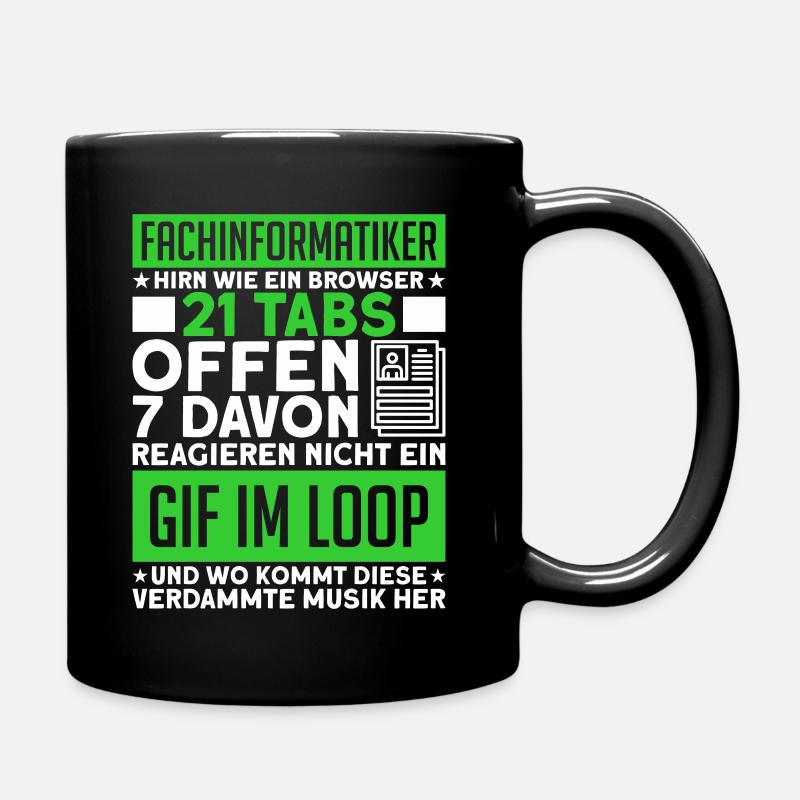 Systemadministrator Informatik Fachinformatiker - Tasse einfarbig - Schwarz