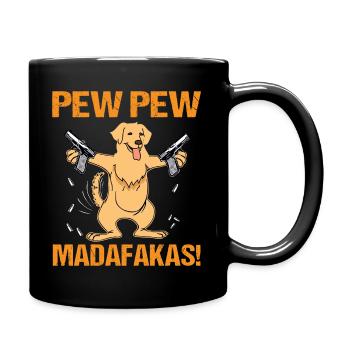Amateur de chiens rétro chiens motif papa - Mug uni - noir - Droite